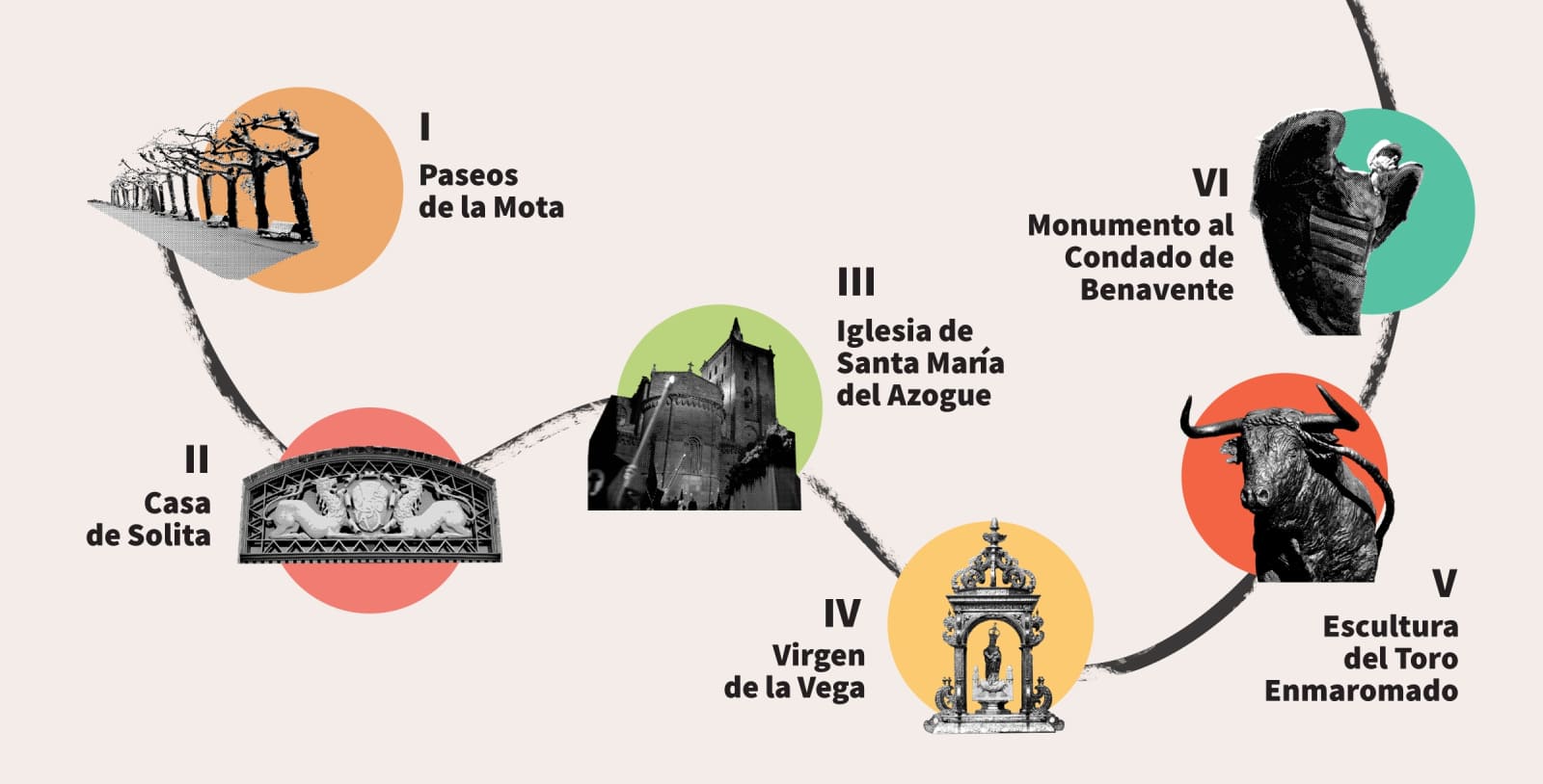 An image for each month of the year following a visual path with different colours