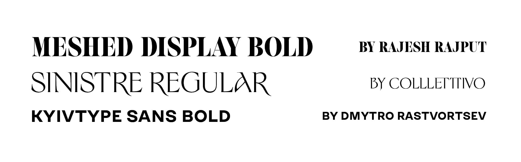 A collection of fonts displaying the typography choices for the poster